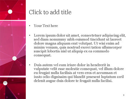 Verbundene punkte auf rotem hintergrund PowerPoint Vorlage, Folie 3, 15036, Abstrakt/Texturen — PoweredTemplate.com