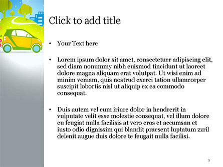Modello PowerPoint - Auto ecologica, Slide 3, 15039, Macchine e Trasporti — PoweredTemplate.com