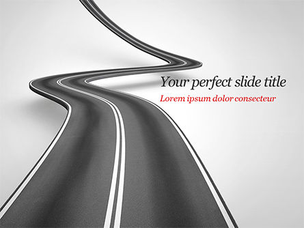 Uphill Winding Road PowerPoint Template, PowerPoint Template, 15043, 3D — PoweredTemplate.com
