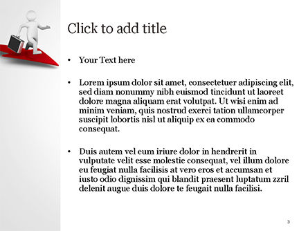 Modelo do PowerPoint - o homem de negócios 3d funciona na seta vermelha, Deslizar 3, 15057, 3D — PoweredTemplate.com