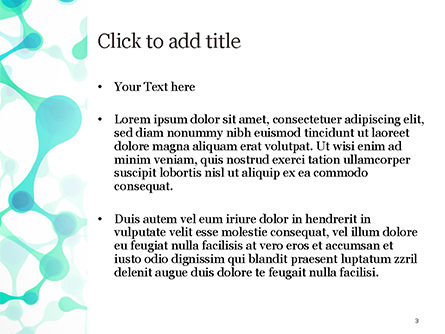Modèle PowerPoint de structure moléculaire verte abstraite, Diapositive 3, 15058, Abstrait / Textures — PoweredTemplate.com