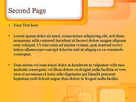与橙色框架的白色正方形PowerPoint模板, 幻灯片 2, 15070, 抽象/纹理 — PoweredTemplate.com