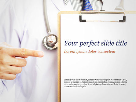 Doctor with Clipboard PowerPoint Template, PowerPoint Template, 15077, Medical — PoweredTemplate.com
