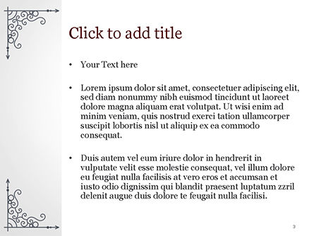 Templat PowerPoint Perbatasan Dengan Tracery Tipis, Slide 3, 15085, Abstrak/Tekstur — PoweredTemplate.com