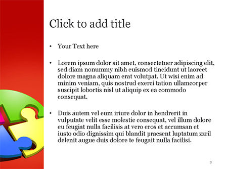 Vierteiliges puzzle PowerPoint Vorlage, Folie 3, 15104, 3D — PoweredTemplate.com