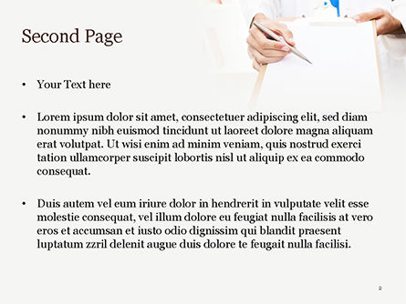 파워포인트 템플릿 - 치료사와 클립 보드, 슬라이드 2, 15107, 의학 — PoweredTemplate.com