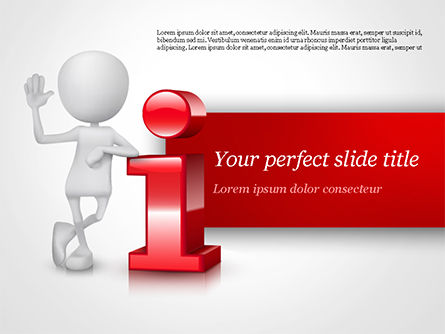 3D Person Standing Next to Letter PowerPoint Template, Free PowerPoint Template, 15109, 3D — PoweredTemplate.com