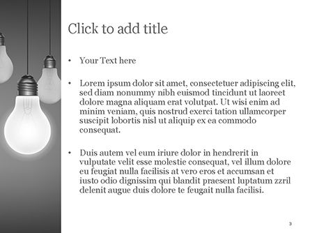 파워포인트 템플릿 - 회색 배경에 전구, 슬라이드 3, 15111, 비즈니스 콘셉트 — PoweredTemplate.com