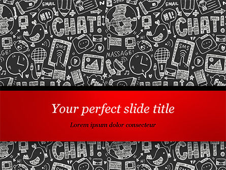 Chat Doodles PowerPoint Template, PowerPoint Template, 15115, Technology and Science — PoweredTemplate.com