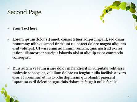 丸い緑の葉 - PowerPointテンプレート, スライド 2, 15127, 自然＆環境 — PoweredTemplate.com