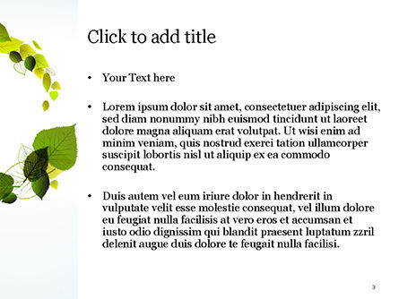 Green Leaves Circle PowerPoint Template, Slide 3, 15127, Nature & Environment — PoweredTemplate.com