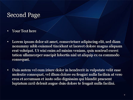 Modelo do PowerPoint - triângulos geométricos abstratos azuis, Deslizar 2, 15133, Abstrato/Texturas — PoweredTemplate.com