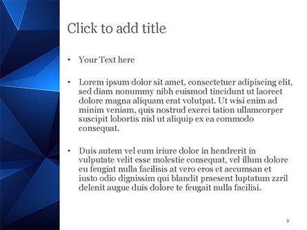 Modèle PowerPoint de triangles géométriques abstraites bleus, Diapositive 3, 15133, Abstrait / Textures — PoweredTemplate.com
