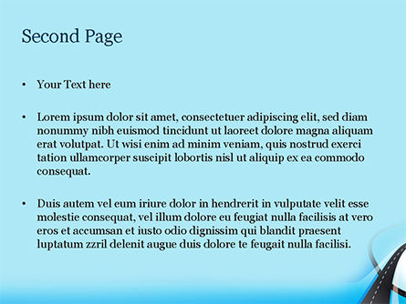 Bergopwaartse Kronkelende Weg Op Blauwe Achtergrond PowerPoint Template, Dia 2, 15135, Business Concepten — PoweredTemplate.com