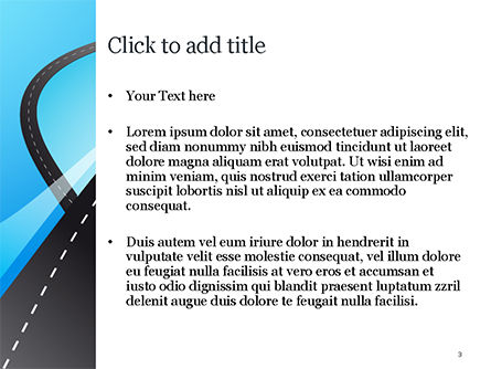 Modèle PowerPoint de monter la route sinueuse sur fond bleu, Diapositive 3, 15135, Concepts commerciaux — PoweredTemplate.com