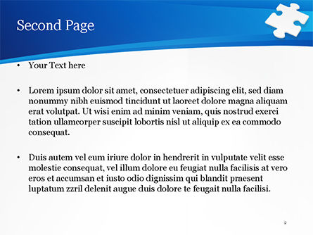 Modello PowerPoint - Pezzo di puzzle bianco, Slide 2, 15139, Concetti del Lavoro — PoweredTemplate.com