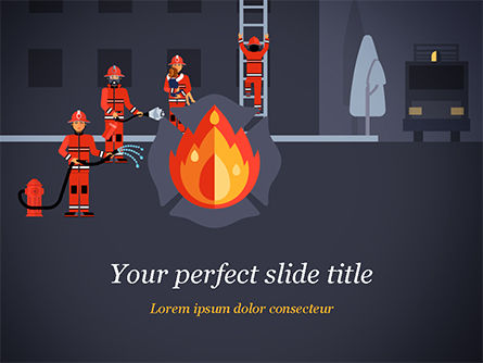 Fire Extinguishing Illustration PowerPoint Template, Free PowerPoint Template, 15148, Careers/Industry — PoweredTemplate.com