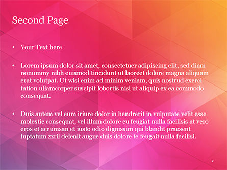 Farbverlauf und dreiecke PowerPoint Vorlage, Folie 2, 15160, Abstrakt/Texturen — PoweredTemplate.com