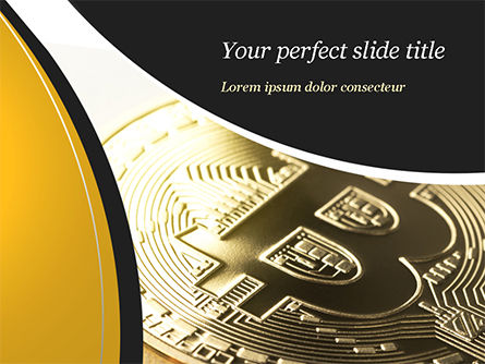 Bitcoin-munt PowerPoint Template, Gratis PowerPoint-sjabloon, 15164, Technologie en Wetenschap — PoweredTemplate.com