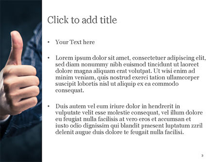 Man Shows Thumb Up PowerPoint Template, Slide 3, 15170, Business Concepts — PoweredTemplate.com