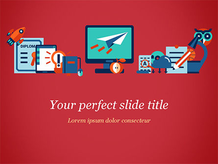 Online Education Concept PowerPoint Template, Free PowerPoint Template, 15172, Education & Training — PoweredTemplate.com