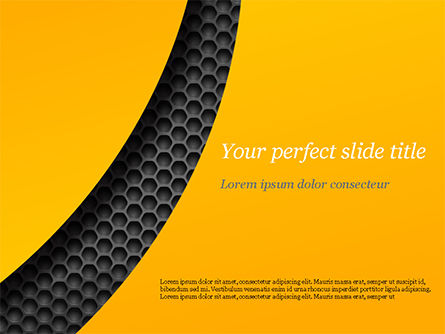 Sechseckige oberfläche unter gelben schichten PowerPoint Vorlage, 15185, Abstrakt/Texturen — PoweredTemplate.com