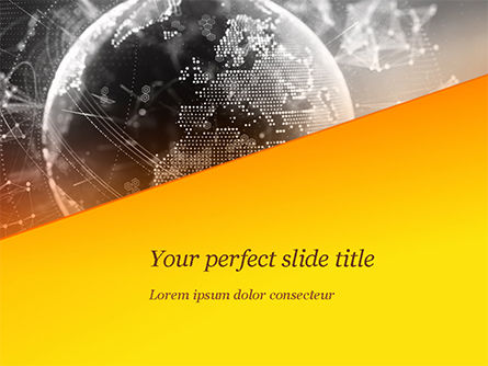 Dark Digital Globe PowerPoint Template, Free PowerPoint Template, 15197, Technology and Science — PoweredTemplate.com
