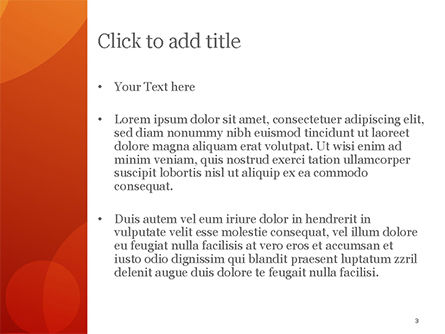 Orange Background with Transparent Circles PowerPoint Template, Slide 3, 15206, Abstract/Textures — PoweredTemplate.com