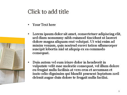 Modello PowerPoint - Libri aperti accatastati, Slide 3, 15209, Education & Training — PoweredTemplate.com