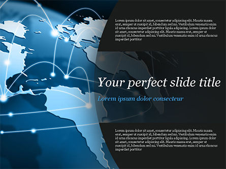 Global Network Connection PowerPoint Template, PowerPoint Template, 15213, Technology and Science — PoweredTemplate.com