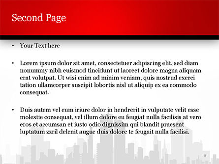 Plantilla de PowerPoint - silueta de la ciudad en tonos grises, Diapositiva 2, 15220, Construcción — PoweredTemplate.com