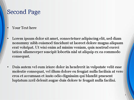 Templat PowerPoint Abstrak Setengah Lingkaran Biru, Slide 2, 15226, Abstrak/Tekstur — PoweredTemplate.com