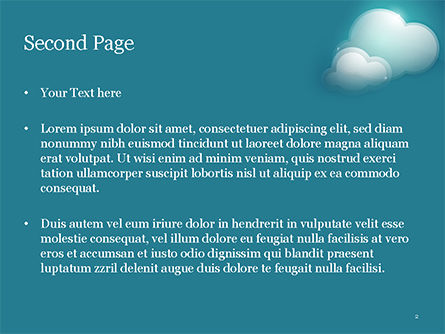 Turquoise Sparkling Clouds PowerPoint Template, Slide 2, 15264, Nature & Environment — PoweredTemplate.com