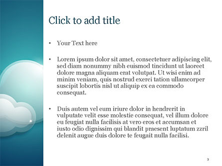 ターコイズブルーの雲 - PowerPointテンプレート, スライド 3, 15264, 自然＆環境 — PoweredTemplate.com