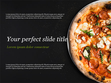 Pepperoni Pizza PowerPoint Template, PowerPoint-sjabloon, 15269, Food & Beverage — PoweredTemplate.com