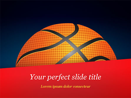 在蓝色背景的篮球球PowerPoint模板, 免费 PowerPoint模板, 15274, 运动的 — PoweredTemplate.com