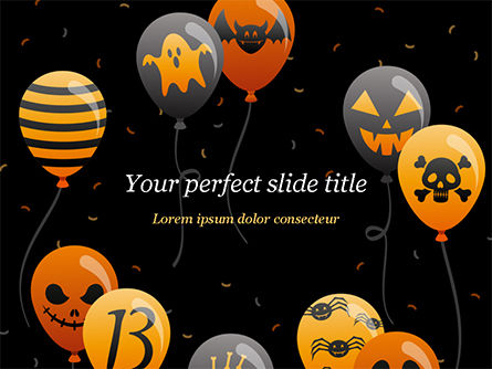 Halloween-ballons PowerPoint Template, PowerPoint-sjabloon, 15277, Vakantie/Speciale Gelegenheden — PoweredTemplate.com