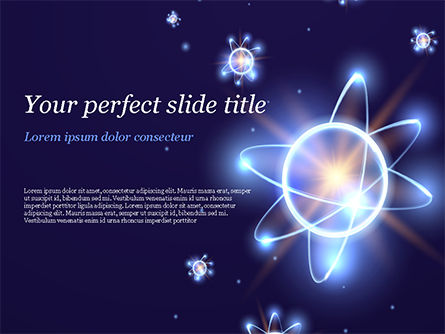 Shining Atom Model PowerPoint Template, 15282, Technology and Science — PoweredTemplate.com