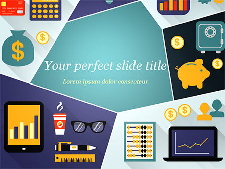 Financial Icons PowerPoint Template, PowerPoint Template, 15285, Financial/Accounting — PoweredTemplate.com