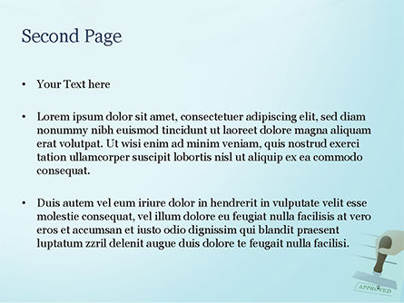 Modèle PowerPoint de timbre avec texte vert approuvé, Diapositive 2, 15299, Concepts commerciaux — PoweredTemplate.com
