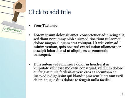 Templat PowerPoint Cap Dengan Teks Hijau Disetujui, Slide 3, 15299, Konsep Bisnis — PoweredTemplate.com