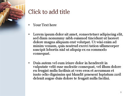 Modèle PowerPoint de l'homme arrête l'effet domino, Diapositive 3, 15302, Concepts commerciaux — PoweredTemplate.com