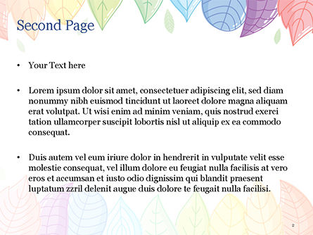 Modèle PowerPoint de jolies feuilles colorées, Diapositive 2, 15307, Nature / Environnement — PoweredTemplate.com