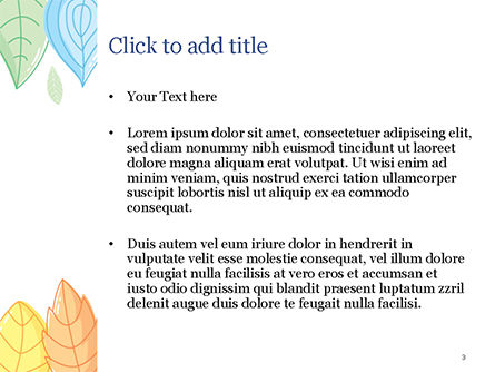 Cute Colored Leaves PowerPoint Template, Slide 3, 15307, Nature & Environment — PoweredTemplate.com