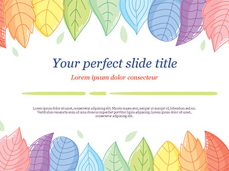 Cute Colored Leaves PowerPoint Template, PowerPoint Template, 15307, Nature & Environment — PoweredTemplate.com