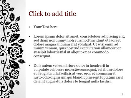 Templat PowerPoint Bingkai Dengan Mawar Hitam, Slide 3, 15309, Abstrak/Tekstur — PoweredTemplate.com