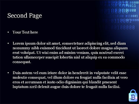 파워포인트 템플릿 - 보안 잠금 장치 안에 디지털 비트 코인 기호, 슬라이드 2, 15311, 기술 및 과학 — PoweredTemplate.com