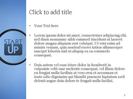 Word Startup Under Magnifier PowerPoint Template, Slide 3, 15314, Business Concepts — PoweredTemplate.com