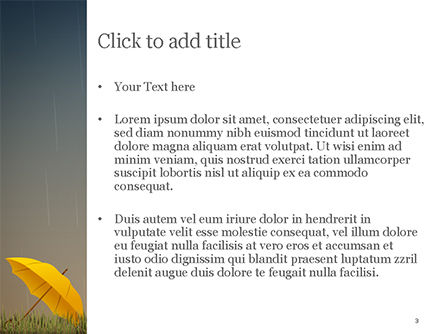 Bright Yellow Umbrella PowerPoint Template, Slide 3, 15316, Careers/Industry — PoweredTemplate.com