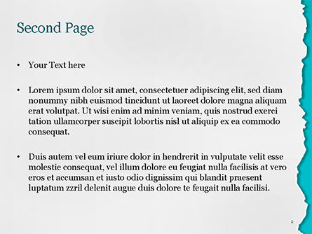 Heftiges stück weißbuch auf azurblauem hintergrund PowerPoint Vorlage, Folie 2, 15317, Abstrakt/Texturen — PoweredTemplate.com